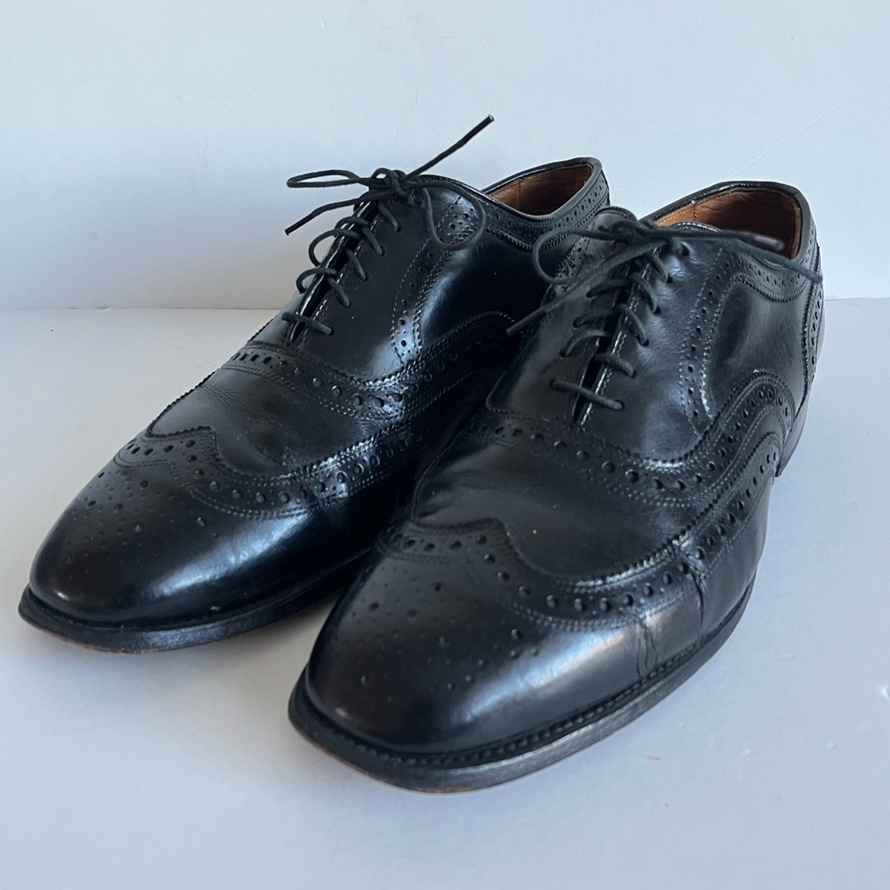 Allen Edmonds McAllister Oxford Wingtip Dress Shoes Black Leather 9.5